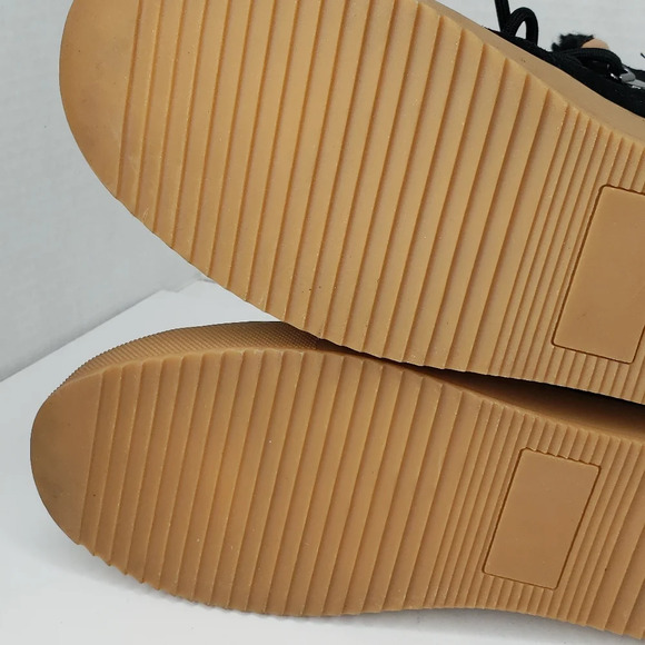 Susina Womens Black Suede Faux Fur Lace Up Ankle Booties Sz 8M - Picture 9 of 9